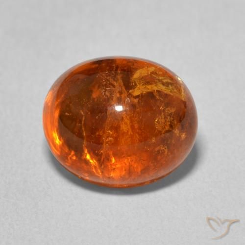 4.92ct Naturale Arancia Fuoco Granato spessartite, Ovale, Trasparente