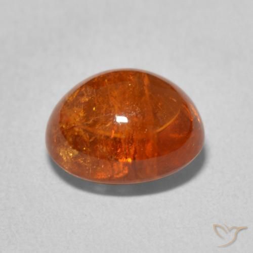 Granato spessartite Arancia Fuoco naturale da 4.92 ct, Ovale, Trasparente