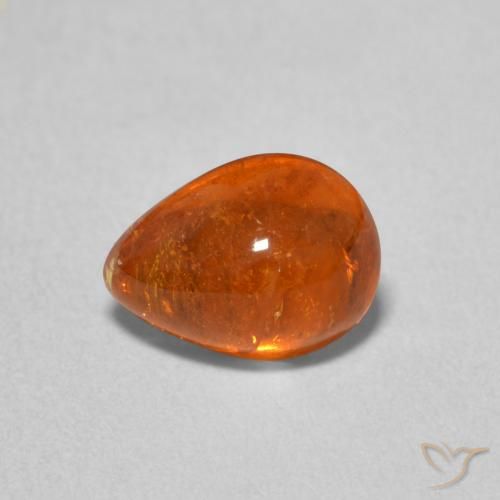 2.18ct Naturale Arancione Ambra Granato spessartite, Forma a pera, Trasparente