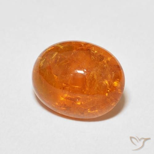 Granato spessartite Arancione brillante naturale da 5.25 ct, Ovale, Trasparente