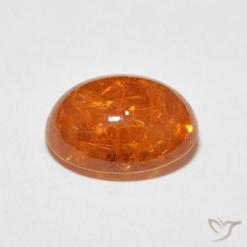 Granato spessartite Arancione brillante naturale da 5.25 ct, Ovale, Trasparente