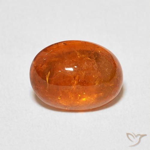 3.69ct Naturale Arancione rossastra Granato spessartite, Ovale, Trasparente