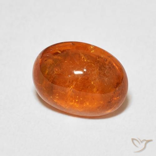 Granato spessartite Arancione rossastra naturale da 3.69 ct, Ovale, Trasparente
