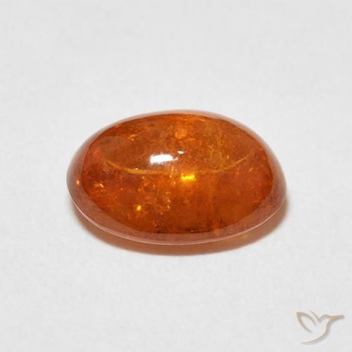 Granato spessartite Arancione rossastra naturale da 3.69 ct, Ovale, Trasparente