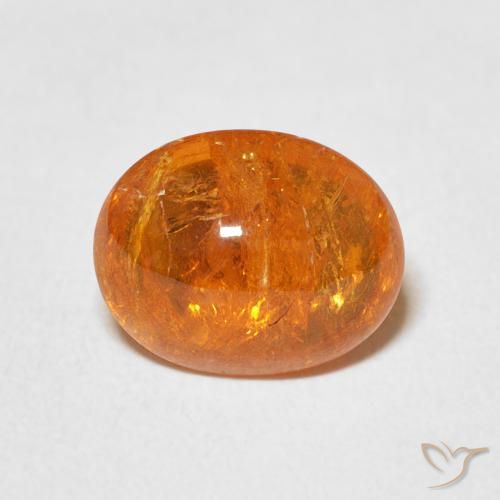 3.93ct Naturale Arancione Ambra Granato spessartite, Ovale, Trasparente
