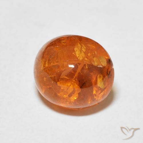 Granato spessartite Arancione scuro naturale da 3.49 ct, Ovale, Trasparente