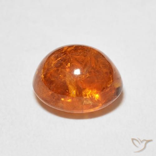 Granato spessartite Arancione scuro naturale da 3.49 ct, Ovale, Trasparente