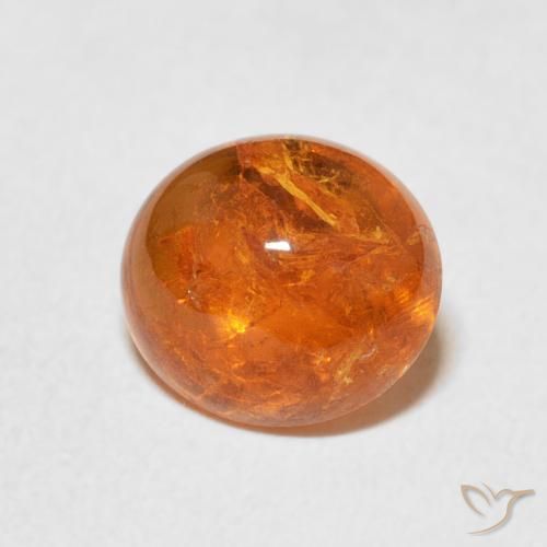 Granato spessartite Arancione scuro naturale da 3.22 ct, Ovale, Trasparente
