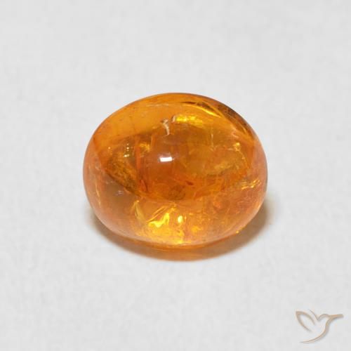 1.80ct Naturale Arancione Ambra Granato spessartite, Ovale, Trasparente