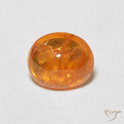 1.76ct Naturale Arancione Ambra Granato spessartite, Ovale, Trasparente
