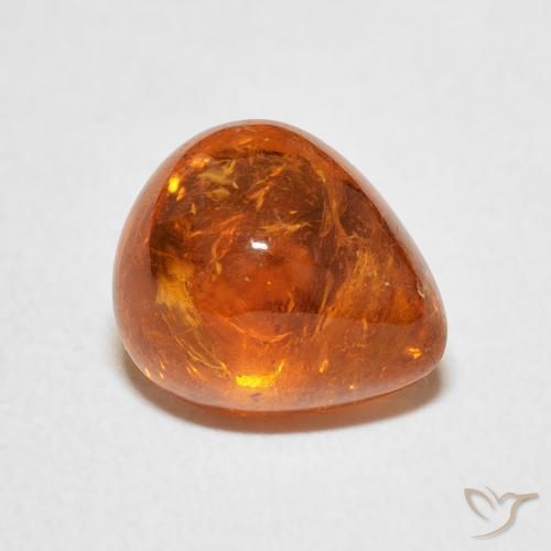 3.88ct Naturale Arancione scuro Granato spessartite, Forma a pera, Trasparente