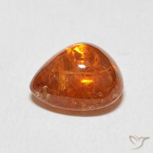 Granato spessartite Arancione scuro naturale da 3.88 ct, Forma a pera, Trasparente
