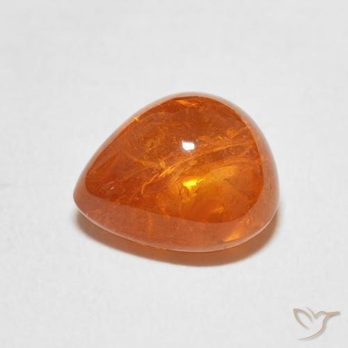 Granato spessartite Arancione scuro naturale da 6.45 ct, Forma a pera, Trasparente