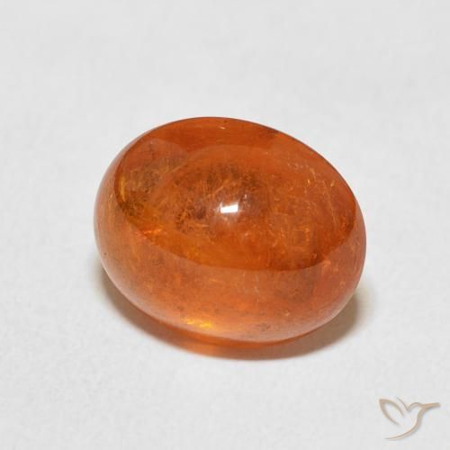 Granato spessartite Arancione rossastra naturale da 5.83 ct, Ovale, Trasparente