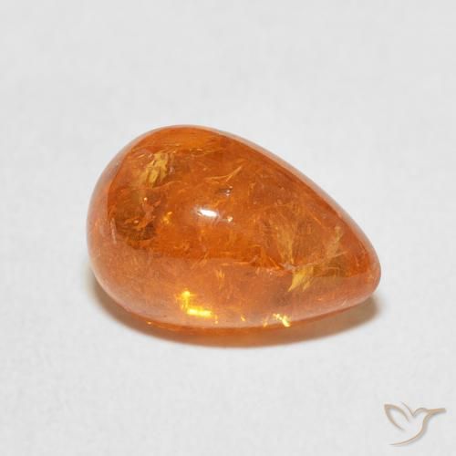 Granato spessartite Arancione Ambra naturale da 4.09 ct, Forma a pera, Trasparente