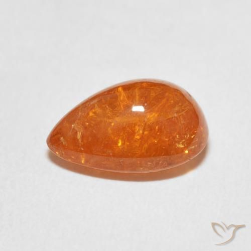 Granato spessartite Arancione Ambra naturale da 4.09 ct, Forma a pera, Trasparente