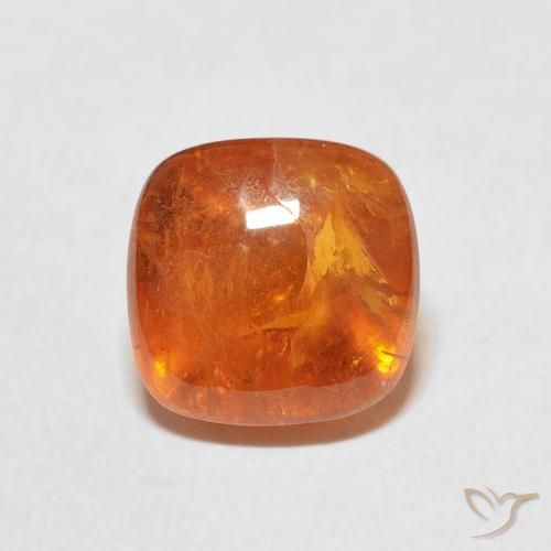 6.01ct Naturale Arancio Medio Granato spessartite, Cuscino, Trasparente
