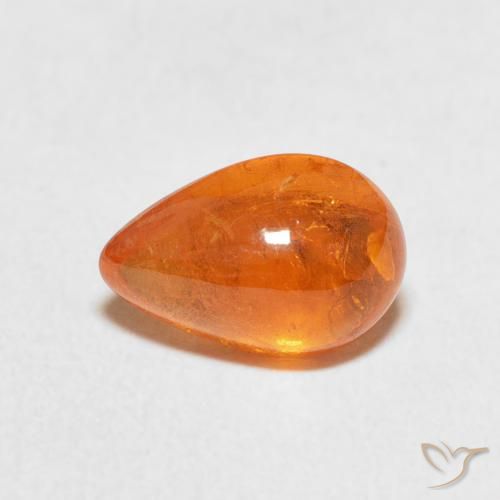 3.02ct Naturale Arancione Ambra Granato spessartite, Forma a pera, Trasparente