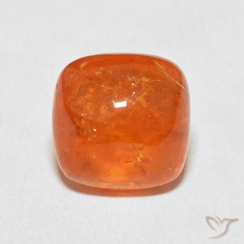 6.14ct Naturale Arancione brillante Granato spessartite, Cuscino, Trasparente