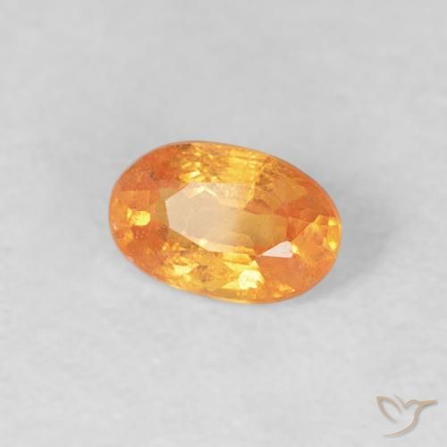 Granato spessartite Arancione brillante naturale da 0.39 ct, Ovale, VS
