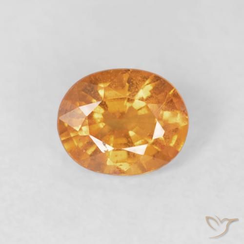 0.49ct Naturale Arancione brillante Granato spessartite, Ovale, VS-SI
