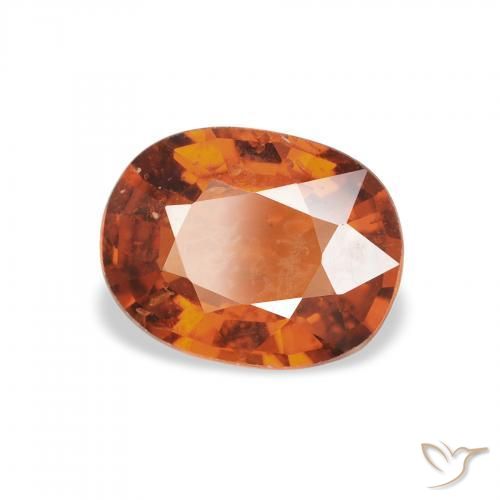 Granato spessartite Medium Dark-Orange naturale da 1.44 ct, Ovale, VS-SI