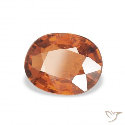 Granato spessartite Arancione scuro naturale da 1.25 ct, Ovale, VS