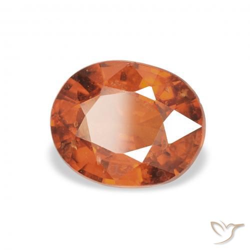 Granato spessartite Medium Dark-Orange naturale da 1.28 ct, Ovale, VS-SI