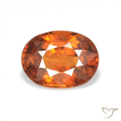 1.32ct Naturale Arancione scuro Granato spessartite, Ovale, VS-SI
