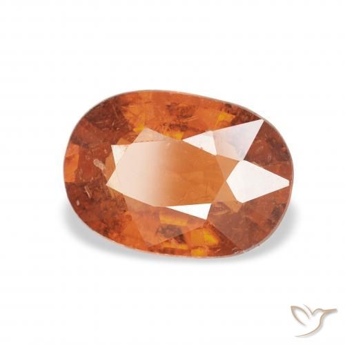 Granato spessartite Medium Dark-Orange naturale da 1.34 ct, Ovale, VS-SI