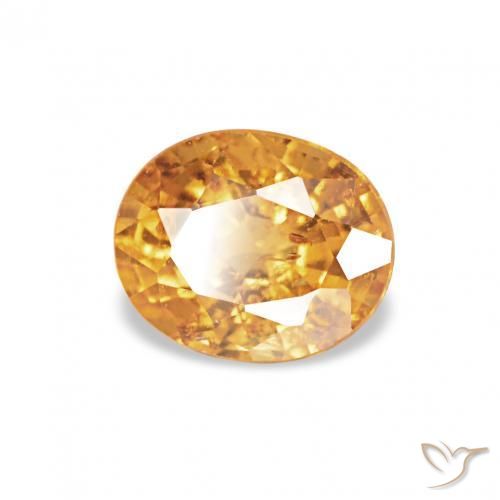 Granato spessartite Arancio-Oro naturale da 0.56 ct, Ovale, VS-SI