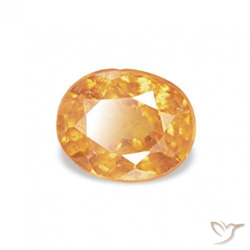 Granato spessartite Arancio-Oro naturale da 0.60 ct, Ovale, VS-SI