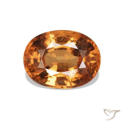 Granato spessartite Medium Dark-Orange naturale da 2.07 ct, Ovale, VVS-VS