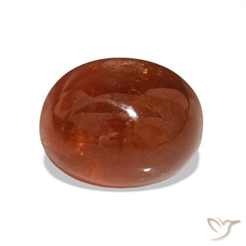 Granato spessartite Rosso Arancione Scuro naturale da 7.77 ct, Taglio ovale, Traslucido