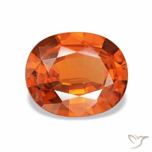 Granato spessartite naturale arancione da 2,13 ct, taglio ovale, VS
