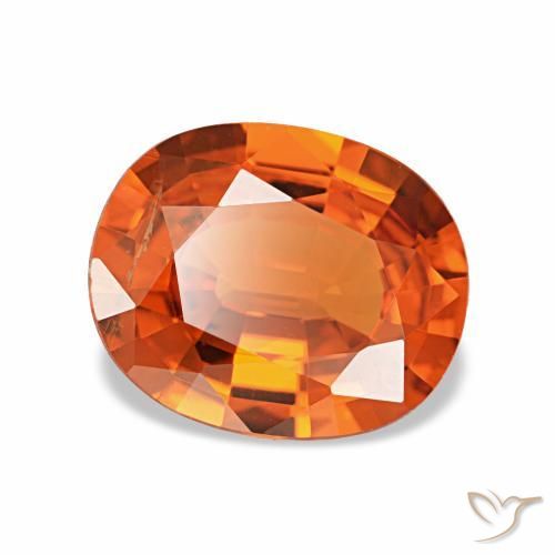Granato spessartite naturale arancione da 2,13 ct, taglio ovale, VS