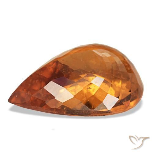 Granato spessartite naturale arancione da 7,66 ct, taglio a pera, VS