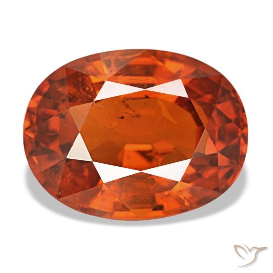 4.65ct arancione granato spessartite, ovale, VS