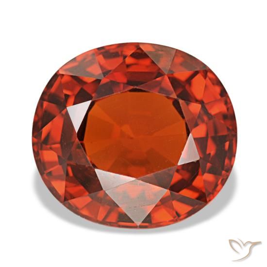 Granato spessartite naturale rosso da 4,35 ct, taglio ovale, VVS-VS