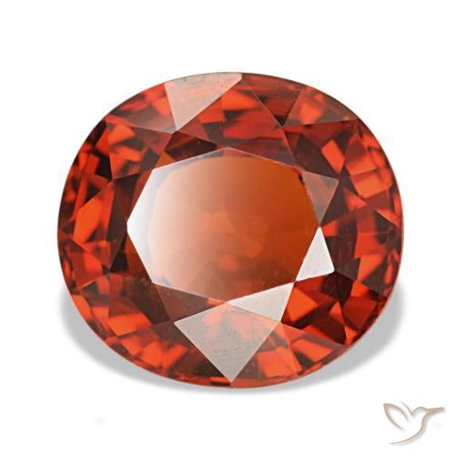 Granato spessartite naturale rosso da 4,35 ct, taglio ovale, VVS-VS