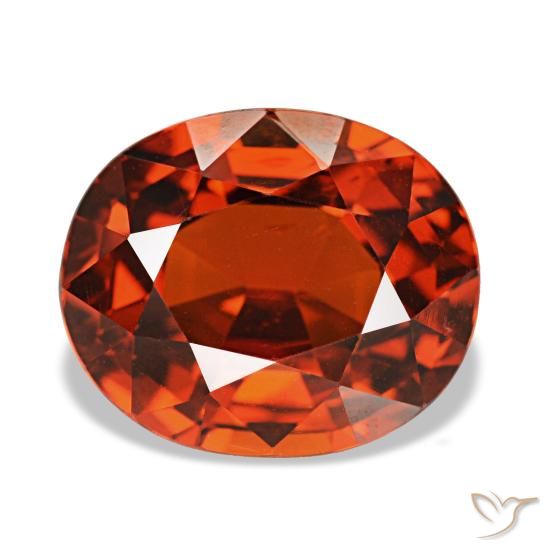 Granato spessartite naturale rosso da 3,89 ct, taglio ovale, VS