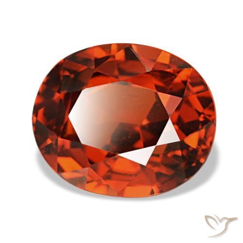 Granato spessartite naturale rosso da 3,89 ct, taglio ovale, VS