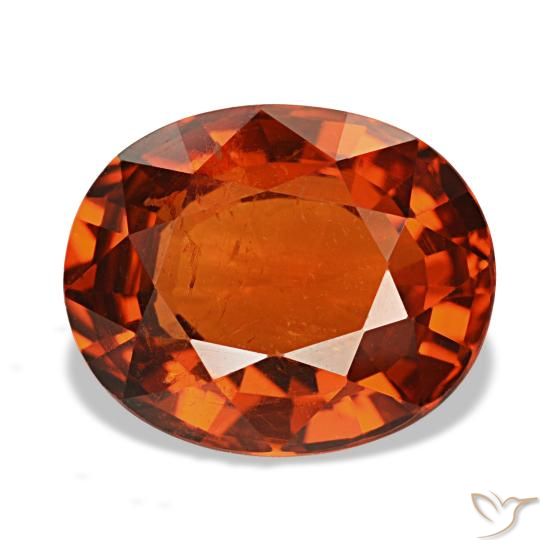 Granato spessartite naturale rosso da 3,55 ct, taglio ovale, VS