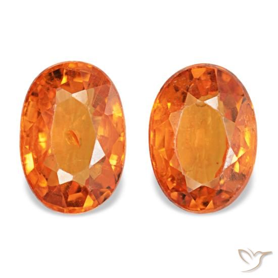 1.43ctw arancione granato spessartite, ovale, VS-SI