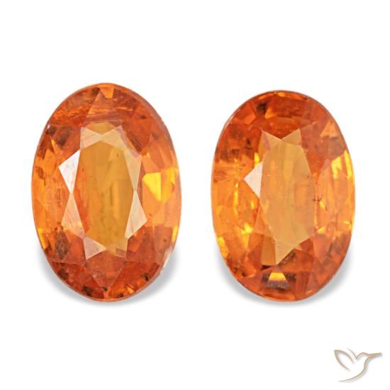 1.12ctw arancione granato spessartite, ovale, VS-SI