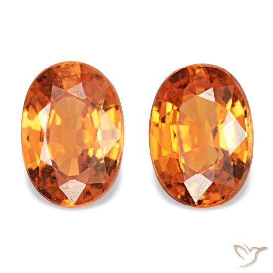 1.13ctw arancione granato spessartite, ovale, VS