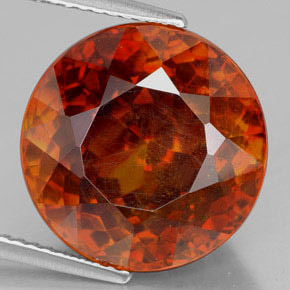 Sfalerite naturale arancione da 16,38 ct, taglio rotondo, SI-I1
