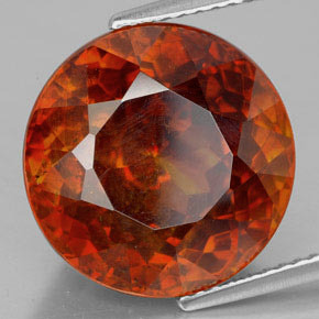 Sfalerite naturale arancione da 16,38 ct, taglio rotondo, SI-I1