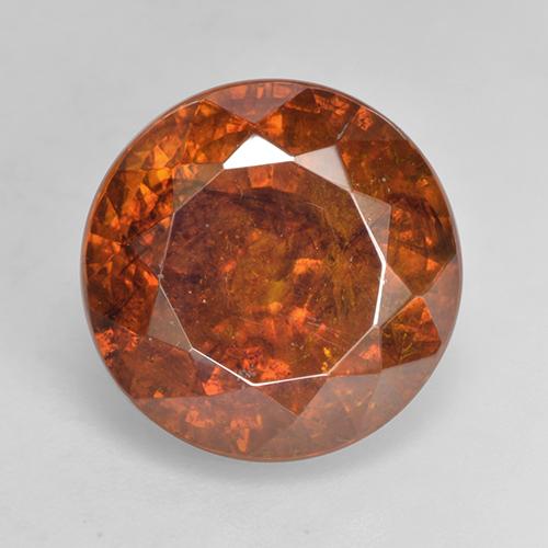 Sfalerite naturale arancione da 11,33 ct, taglio rotondo, SI-I1