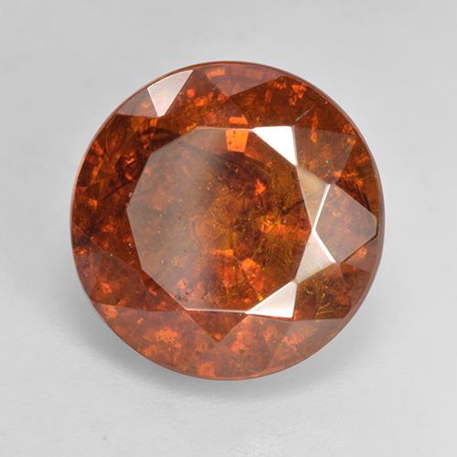 Sfalerite naturale arancione da 11,33 ct, taglio rotondo, SI-I1